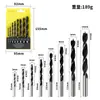 Broca Helicoidal de Tres Puntas para Carpintería 3-10mm Múltiples Especificaciones Mango Redondo Posicionamiento en Madera Plástico Agujero de Perforación Broca para Carpintería