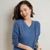 Nuevo Suéter de Punto de Cachemira para Mujer Otoño e Invierno 2026 Cuello en V Clásico Versátil Ajustado Elegante Ropa Interior de Punto