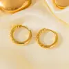 Pendientes Redondos de Acero de Titanio para Mujer Estilo Simple Acero Inoxidable Pendientes Pendientes Moda Transfronteriza Europea y Americana Gipsófila Oro de 18 Quilates