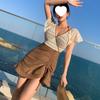 Nuevo Traje de Baño para Mujer Estilo Coreano de Moda, Combinación de Colores, Cubre Vientre, Adelgazante, Espalda Descubierta, Volantes, Cordón, Encaje, Estilo Hada