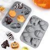 Molde de silicona para pastel de Halloween calabaza fantasma calavera momia bandeja para hornear molde de gota de pegamento de dibujos animados estéreo