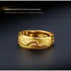 Transmissão ao Vivo de Anéis de Flor Rosa Banhados a Ouro de Alta Qualidade, Mesmo Estilo das Lojas de Ouro, Anéis Ajustáveis Pixiu Banhados a Ouro da Moda, Atacado em Estoque