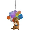 Divertido colgante acrílico de gato y perro con forma de globo, colgante para interior de coche, llavero, accesorios, colgante para decoración del hogar