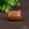 Madeira de Pessegueiro Coruja Fofa Curativa Acessórios para Escultura em Madeira DIY Bolsa da Sorte Bolsa de Tecelagem Pingente de Chaveiro Fio com Contas Acessórios de Brincadeiras Culturais