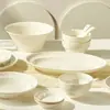 Cuenco Casual Estilo Crema Bajo Esmalte Hogareño 2024 Juego de Platos Vajilla Cerámica para el Hogar Juego de Cuenco y Plato Alta Apariencia