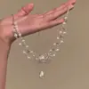 Collar Gargantilla de Perlas de Imitación Súper Brillantes, Cadena para Clavícula de Lujo Ligero de Nicho de Gama Alta para Mujeres, Nuevo Popular 2025