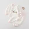 Filhote de Cachorro Morango Bebê Outono e Inverno Roupas de Outono Calças de Outono Separadas Bebê Cintura Alta Proteção da Barriga Roupa Íntima Quente Conjunto de Roupas