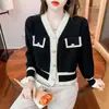 Cárdigan de Punto Estilo Pequeño Fragante Temperamental 2023 Primavera y Otoño Nuevo Estilo Coreano Pequeño Fresco Versátil Delgado Suéter Ropa de Abrigo para Mujer
