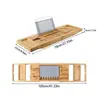 Nuevo Estante de Almacenamiento Retráctil y Ajustable de Madera de Bambú para Tina de Baño Hotel SPA Hogar Estante para Tina de Baño Baño