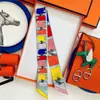 Lenço de Seda Pequeno em Sarja Hermes Versátil para Envolver Bolsas, Fita Longa Estreita de Seda para Amarrar Bolsas, Amarrar o Cabelo, Amarração, Gravata de Seda e Amarrar Alças