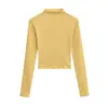 Camiseta Básica Feminina Gola Alta Dobrada Meio Turtleneck Estilo Novo Outono Inverno Look Emagrecedor Elástica Manga Curta Manga Longa