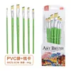 Conjunto de pincéis de madeira com cerdas de nylon de 6 peças para iniciantes, pincéis para aquarela, materiais de arte, conjunto de pincéis para tinta a óleo