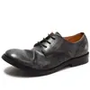 Sapatos Casuais de Couro Franzidos de Fábrica Couro Bovino Desgastado Sapatos de Couro Masculinos Goodyear Sapatos Derby Solado de Borracha Retrô Sapatos Masculinos