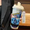 Termo de Pikachu y Gengar de Pokémon, Taza de Agua de Dibujos Animados de Aspecto Elegante con Popote, Botella de Agua Portátil para Estudiantes, Hombres y Mujeres