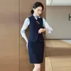 Servicio al cliente de banco OL, joyería, esteticista, recepcionista, uniforme de trabajo, traje sastre gris profesional para mujer
