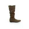 Botas de Caña Alta Vintage de Dos Vías para Mujer de Nueva Temporada con Diseño Plegado que Aumenta la Altura, Botas Vaqueras Occidentales de Punta Aguda Nuevas para Otoño/Invierno