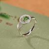Yilu prata S925 prata esterlina Hetian jade moda luz de luxo de bambu oco cabaça anel temperamento anel