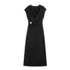 Comercio Exterior Otoño 2025 Nuevo Estilo Europeo y Americano Moda Femenina Elegante Vestido sin Mangas Plisado 1165461