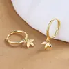 Pendientes de Verano Pendientes de Alta Gama Venta al por Mayor Japoneses y Coreanos Versátiles Moda Sencillos Pequeños Frescos Pendientes de Hoja de Plata 925 para Mujeres