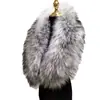 Otoño e Invierno Imitación Cuello de Piel de Zorro Mapache Cuello Falso Bufanda Sombrero Tira Verde Fruta Cuello Chal Cálido