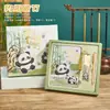 Conjunto Caixa de Presente Caderno Panda Bloco de Notas Livrinho Fofo Livro Infantil Meninos e Meninas Escola Primária Lishu