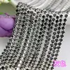 Corrente de garra com strass de garra densa de cor de broca de cor de fundo prateado corrente de garra de strass corrente de garra de broca de vidro de cristal material de decoração de acessórios DIY