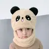 Chapéus Infantis Atacado Outono e Inverno Chapéus com Proteção para Orelhas para Meninos e Meninas com Cachecol Integrado Chapéus Fofos com Orelhas de Lã Chapéus de Algodão para Proteger Contra o Frio
