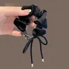 Cinta de Lazo Negro Anillo de Intestino Delgado Exquisita Diadema Brillante con Cabeza de Diamante Moda Cuerda para Moño de Niña Adorno para el Cabello
