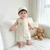 Nuevo Pelele de Verano sin Mangas para Bebé Niño, Estampado de Dibujos Animados Súper Lindo, Holgado Casual de Hombro Ancho para Gatear