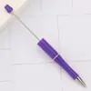 Plumas de Gel Creativas en Stock al por Mayor Cuentas Lindas para Ensartar DIY Bolígrafos de Tinta Bolígrafos de Cuentas Electroplateados UV Bolígrafos de Cuentas con Gradiente de Tres Colores