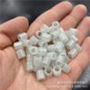 Accesorios de joyería para hacer tú mismo, cuentas de tubo de jade Bashan de color frijol claro, cuentas sueltas de gran agujero, cuentas de barril de jade cian de aceite luantong