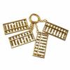 Ocho Llaveros de Ábaco Pequeños, Colgantes de Ábaco Dorado Unisex, Artesanías de Metal al Por Mayor