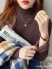 Suéter de cuello medio para mujer, Nuevo estilo Otoño e Invierno 2026, Capa base engrosada con forro polar, Top cálido de corte ajustado