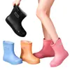 Botas de Chuva para Mulheres, Botas de Chuva Elásticas de Cano Médio da Moda da Internet, Sapatos Baixos de Borracha, Sapatos Antiderrapantes para Trabalho de Estudantes Femininas para Água do Mar