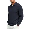 2026 Transfronterizo Europa Otoño Invierno Nuevo Hombre Solapa Amazon Cremallera Jacquard Manga Larga Camisa POLO para Hombre