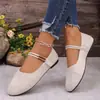 Sapatos casuais femininos de outono 2026, tamanho plus size, europeus e americanos, sola de borracha macia, salto baixo, fecho de velcro, bico redondo