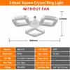 Lámpara de ventilador de cristal cuadrada, silenciosa, viento fuerte para comedor hogar