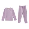 Transmisión en vivo otoño e invierno ropa interior térmica para niños color liso lana seda traje pijama para niños y niñas en stock entrega de una sola pieza