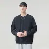Sudadera de cuello redondo para hombre, nuevo estilo primavera y otoño, diseño de bolsillo grande, corte holgado, hombros caídos, top versátil casual moderno para hombre