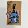 Etiqueta de equipaje de Stitch de orejas grandes y lindo de Star Baby, etiqueta con logo de equipaje de goma suave de PVC, colgante para tablero, colgante de embarque