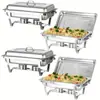 Fogão de Buffet de Aço Inoxidável Transfronteiriço Fogão Sólido a Álcool Hotel Dobrável Fogão de Conservação de Calor Recipiente de Aquecimento de Alimentos Fogão de Buffet
