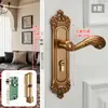 Cerradura de Puerta de Dormitorio Estilo Europeo Cerradura de Puerta Interior Sin Taladro Cerradura de Puerta Doméstica Puerta de Madera Manija de Puerta Universal Reemplazo de Cerradura de Puerta Vieja