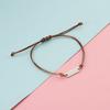 Pulsera tejida con colgante largo de acero inoxidable brillante grabado DIY transfronterizo para regalo de pareja, novias, cuerda de mano ajustable