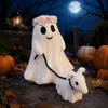 Adorno de Perro Caminando Fantasma de Halloween Arte de Terror Creativo de Resina Decoración de Mesa de Jardín Regalo del Festival de Fantasmas Estilo Nuevo