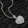 Colgante de Corazón de Plata 925 Hip Hop Europeo y Americano Joyería de Comercio Exterior Rap Completo Zirconio Encaje Corazón Colgante S925