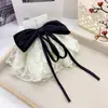 Pinza para el pelo de encaje con lazo romántico y dulce, Pinza de moda y versátil para coleta semi-recogida de chica, Pinza de pelo de alta gama