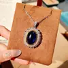 Set de Rubí Color Sangre de Paloma de Lujo Ligero Colgante de Collar Exagerado de Circonita Huevo de Paloma Pendientes de Piedras Preciosas de Color Anillo Azul Real para Mujer