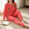Liquidação de Fábrica Pijama de Bem-Estar Primavera e Outono Feminino Casual Confortável Estilo Lady Manga Longa Calças Conjunto de Duas Peças Roupa de Casa