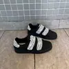 Tenis estampados con letras de velcro, zapatos casuales unisex, versátiles y modernos, zapatos negros de punta redonda