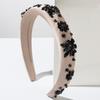 Aro para el Cabello Único de Flor Europea y Americana Aro Creativo de Esponja Aro de Flor de Diamante Negro Barroco Parte Superior Craneal Accesorios para el Cabello Versátiles para Otoño e Invierno